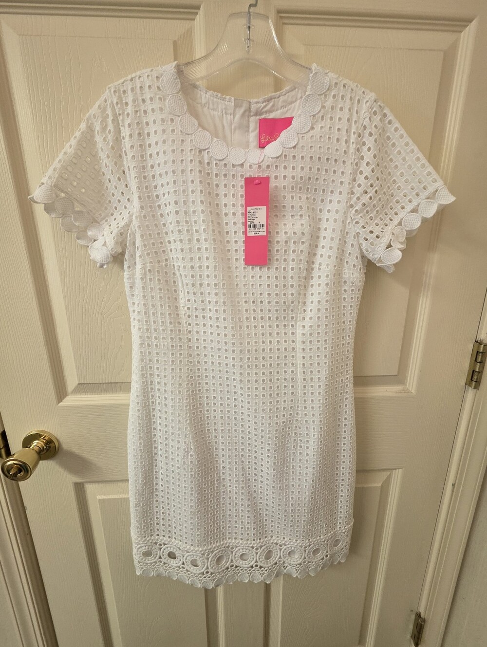 New With Tags Lilly Pulitzer Jennifer Shift White Eyelet Dress Size 6 - Picture 3 of 9